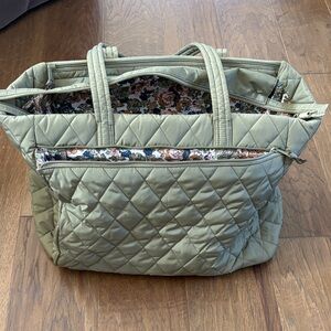 Vera Bradley Quilted Sage Green Tote